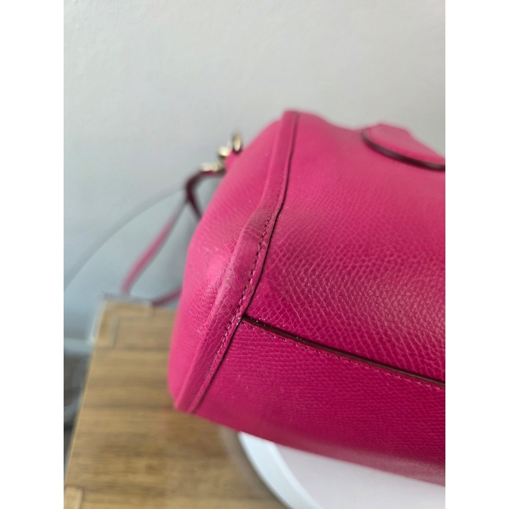 Coach Bennett Mini Satchel Pink Crossgrain Leather Crossbody Bag F33329 - Picture 8 of 16